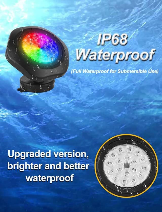 Thumbnail 4 de NATPOW Pond Lights RGB Bluetooth controllable, IP68 🌊