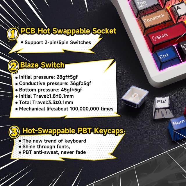 Thumbnail 4 de AULA F106 PRO Wireless Mechanical Keyboard 8000mAh ⌨