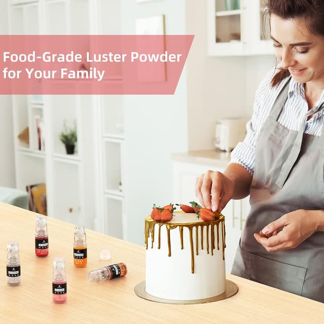 Thumbnail 6 de DecorRom essbarer Glitzer – 10 g Glitzerstaub im Sprühfläschchen (Silber) zum Dekorieren von Kuchen & Getränken