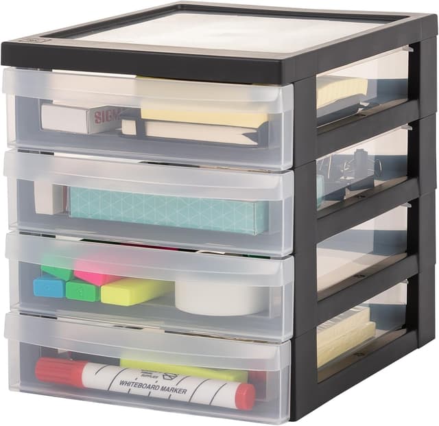 Thumbnail 6 de Iris Ohyama OCH-2021 Cassettiera in plastica per ufficio con 2 cassetti piccoli e 1 cassetto A4 medio, bianca