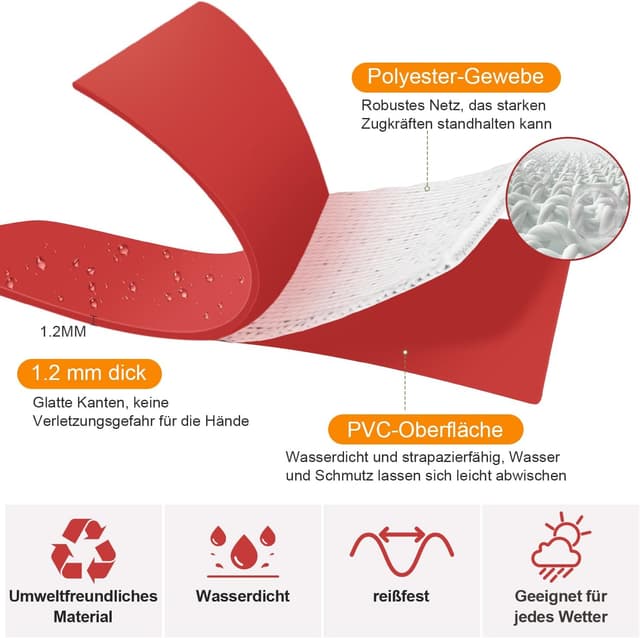 Detalle de X XBEN wasserdichte Schleppleine für Hunde, 5 m, gummiert mit abschließbarer Karabiner-Kupplung und Handschlaufe