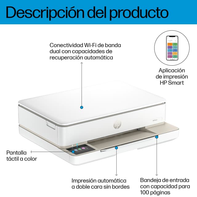 Detalle de HP Envy 6132e impresora multifunción Wi‑Fi