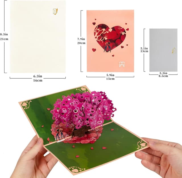 Detalle 2 de Heart-shaped pop-up greeting card 3D