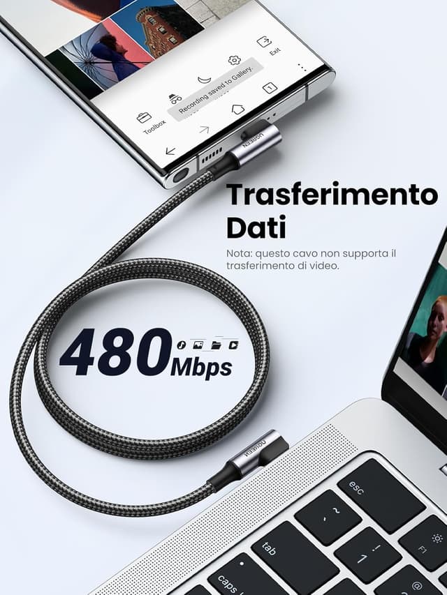 Thumbnail 5 de UGREEN Cavo USB C 90 Gradi 100W