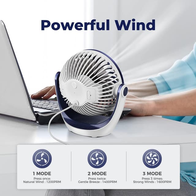 Thumbnail 3 de OCOOPA USB Desk Table Fan 360° rotatable