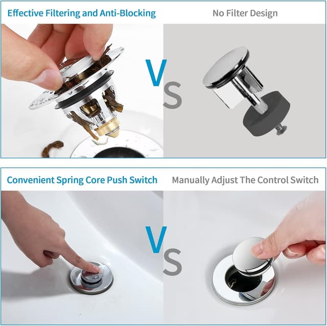 Thumbnail 4 de Brass Universal Pop Up Drain Stopper 34–38mm 🚰