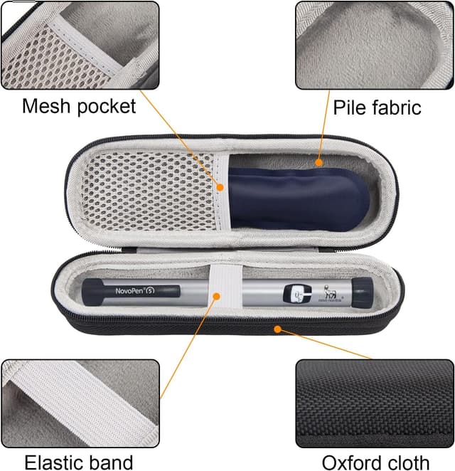 Detalle de Nogsay Insulin Cooler Travel Case with 2 Ice Packs (insulin pen cooler travel pouch)