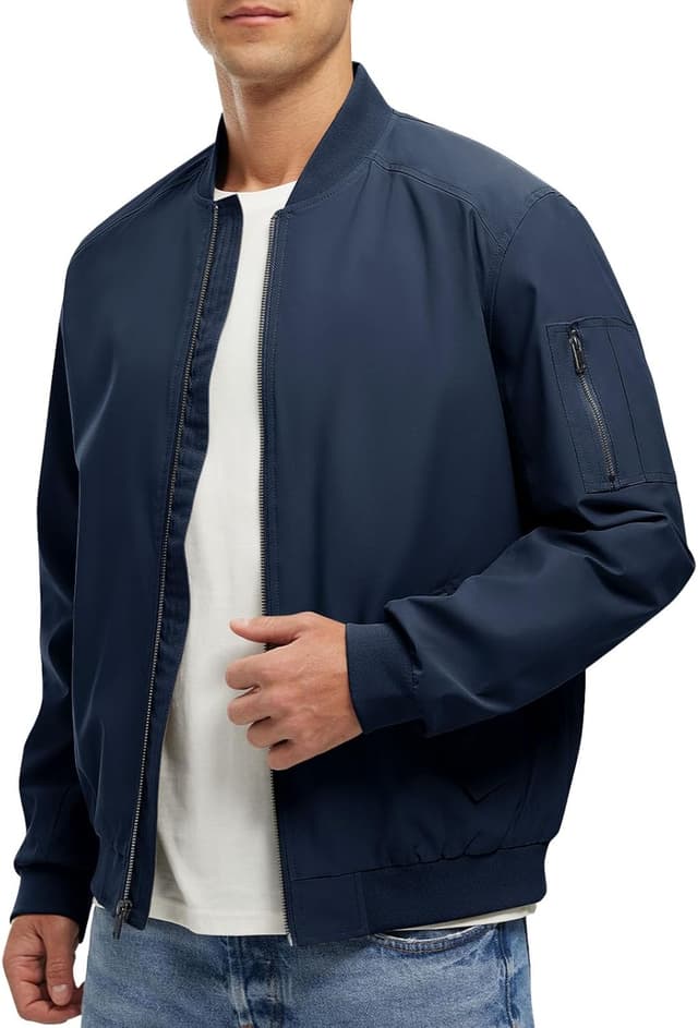 Detalle de Rdruko Men's Lightweight Bomber Jacket