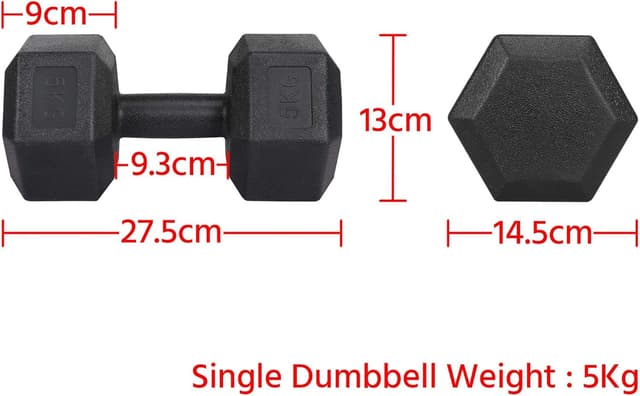 Detalle de Yaheetech 5kg hex dumbbell pair set