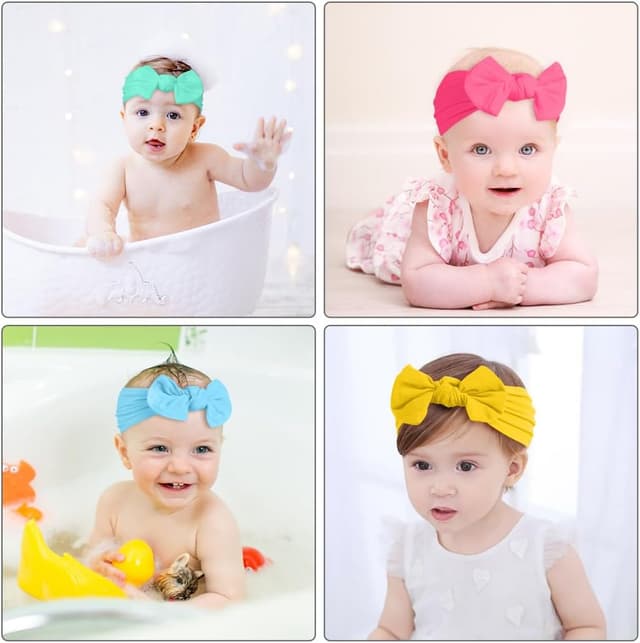 Thumbnail 6 de Aolso Baby Girl Headbands (10-pack) with bows – newborn to toddler hair accessories
