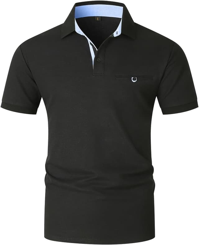 Thumbnail 1 de LIUPMWE Herren-Poloshirt aus Baumwolle mit Kontrastdesign für Sommer & Sport