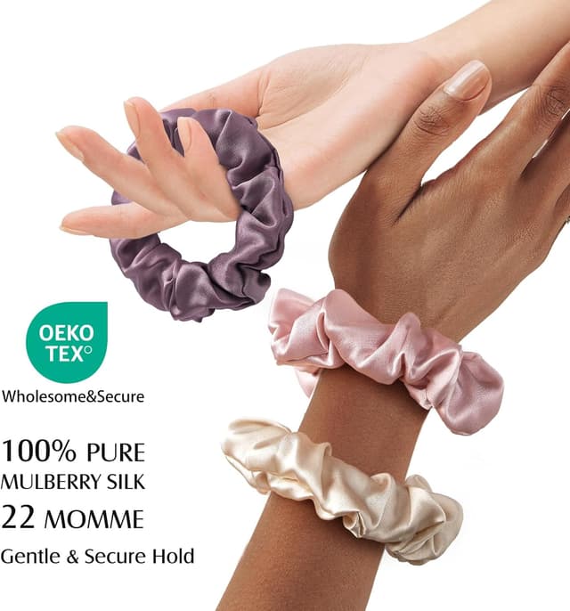 Detalle 2 de Umisleep Silk scrunchies 22 Momme