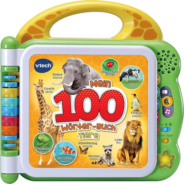 Detalle de Vtech Baby Mein 100-Wörter-Buch Tiere (80-609544) – interaktives Bildwörterbuch für erste Tierwörter