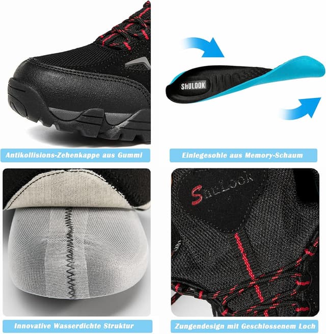 Detalle 2 de SHULOOK Wanderschuhe Herren wasserdicht 0,45 kg