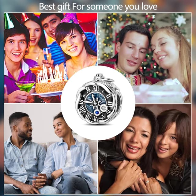 Detalle 2 de KUNSIR Charm Anhänger aus 925 Sterling Silber für Armband Charms und Halskette – passend zu europäischen Armbändern (C9)