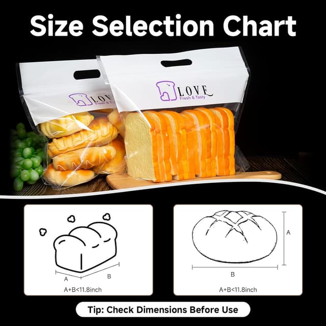 Detalle de Bread bag 50 pack, 35 x 30cm freezer