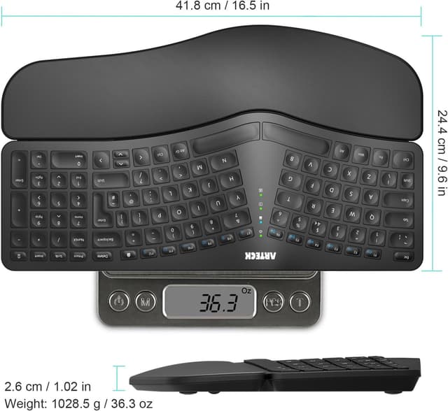 Thumbnail 5 de Arteck Split Ergonomic Keyboard with 2.4G wireless comfort ⌨