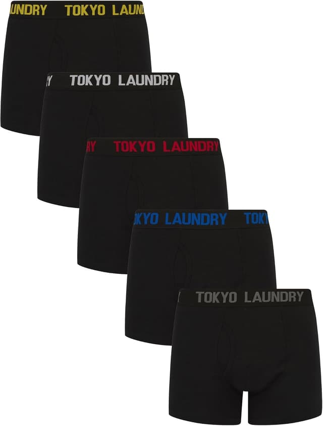 Thumbnail 6 de Tokyo Laundry Men’s 5 Pack Gift Box Stretch Cotton Boxer Shorts Set