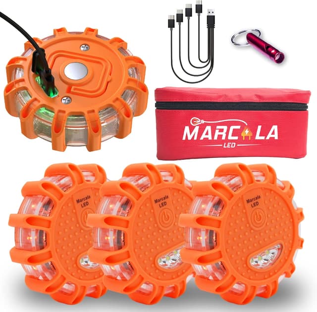 Detalle de MARCALA Emergency LED Road Flares 3-Pack