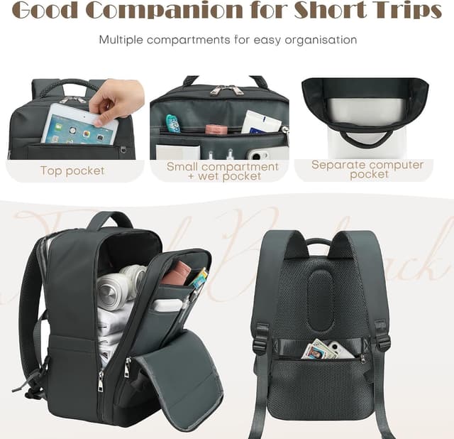 Detalle de Yankony Handgepäck Rucksack 40x20x25 für Ryanair – 20L Flugzeug-Travel-Backpack