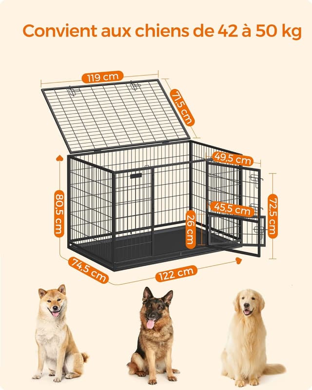 Thumbnail 3 de Feandrea PPD003B01 122 cm Cage chien