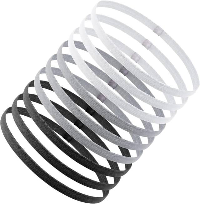 Detalle de URAQT Sport Fascia per capelli antiscivolo elastica (set da 9, unisex) per sport, yoga e jogging