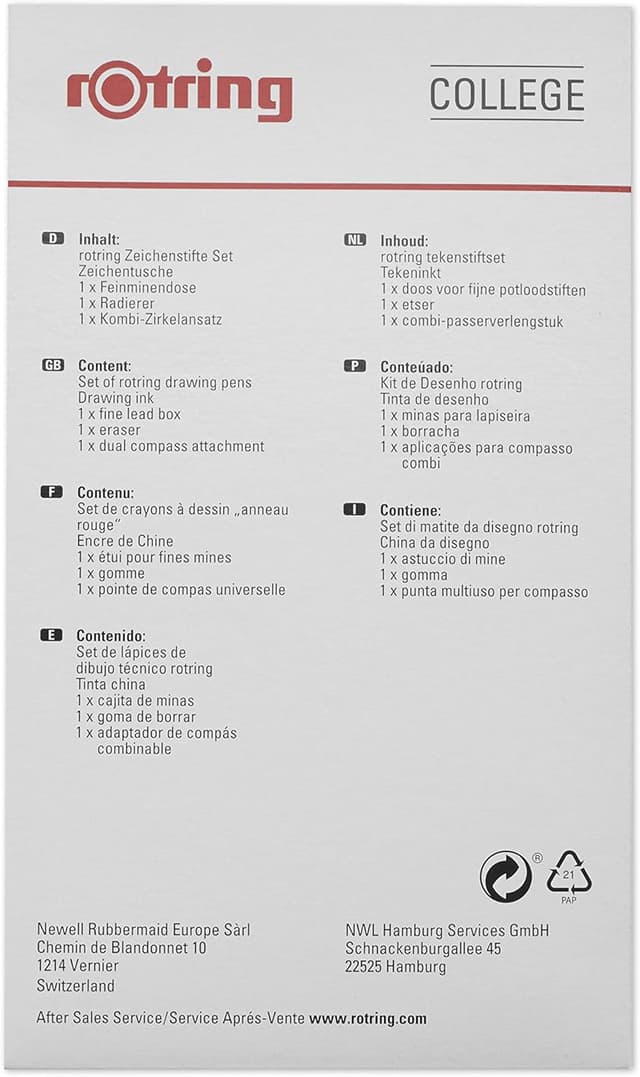Thumbnail 6 de rOtring Isograph Pen Set Technical Pen & Pencil College Set with 3 pens (0.20/0.30/0.50) and mechanical pencil (0.5 mm)