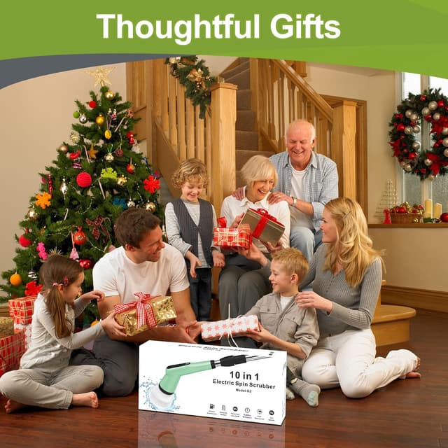 Thumbnail 6 de Brosse de nettoyage électrique rotative 7 en 1 IPX7, 2 vitesses et manche réglable 30 à 120 cm