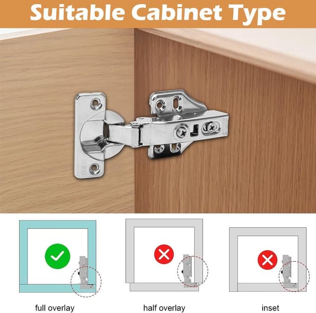 Detalle 2 de Umllpet 10er-Set Scharniere für Eckanschlag mit Softclose – 110° Öffnungswinkel