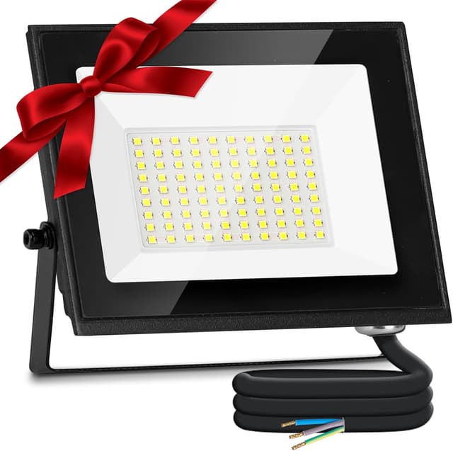 Detalle de Aigostar Faretto LED da esterno 50W 4500LM IP65 6500K bianco freddo (90 LED) con supporto regolabile fino a 180°