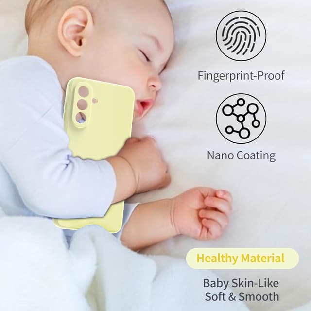 Detalle 2 de Watana Hülle für Samsung Galaxy A56: Soft-Touch Silikoncase mit Mikrofaserfutter (weiß)