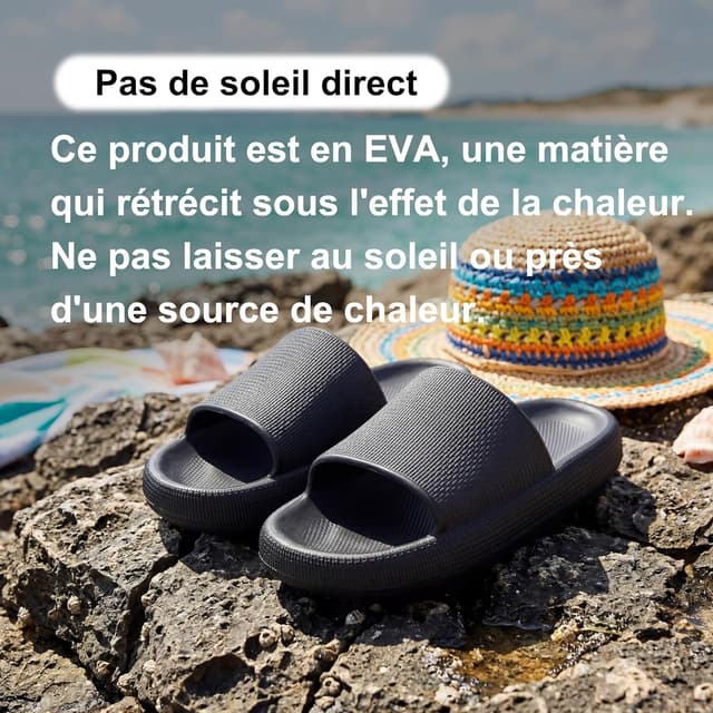 Detalle 2 de Donpapa claquettes / chaussons de douche anti-dérapants pour piscine et plage