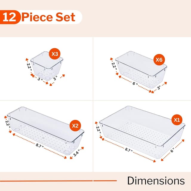 Detalle 2 de Stackzy Drawer Organiser Set 12-pack