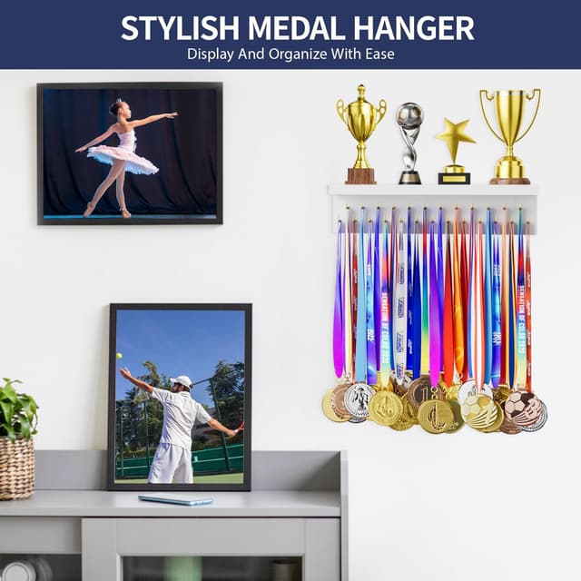 Detalle 2 de DSVENROLY Medal Holder Rack 25 Hooks