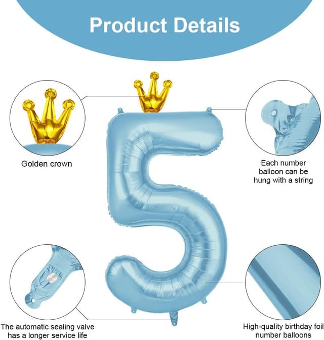 Thumbnail 2 de AOOSU Globo Número 5 101 cm