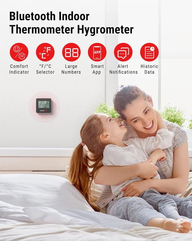 Detalle 2 de ThermoPro TP357 Bluetooth Hygrometer 80m range