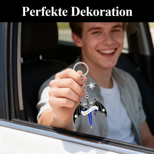 Detalle de Komergave Schlüsselanhänger Drache – praktischer Taschenanhänger aus Zinklegierung für Schlüssel und Alltag