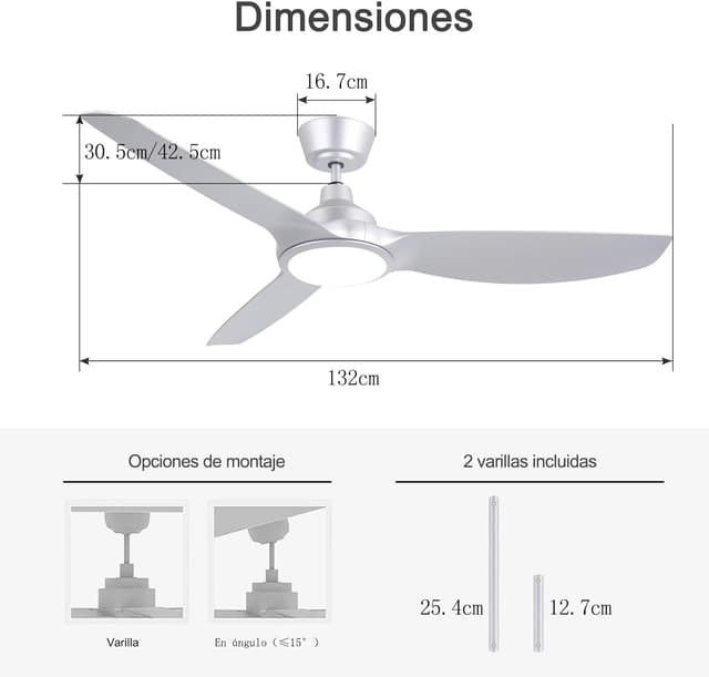 Thumbnail 3 de Ovlaim 132 cm ventilador techo inteligente