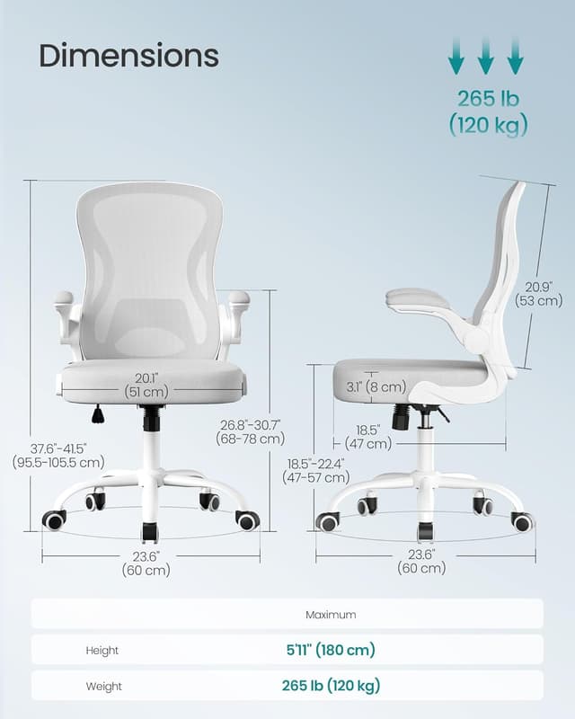 Detalle 2 de SONGMICS office chair with lumbar support