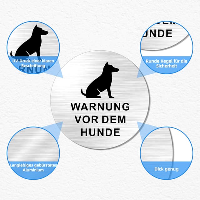 Detalle de TAKULA Hundeschilder 10 cm Rund