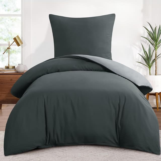 Detalle de Aisbo Bettwäsche 155x220 2teilig Anthrazit Grau