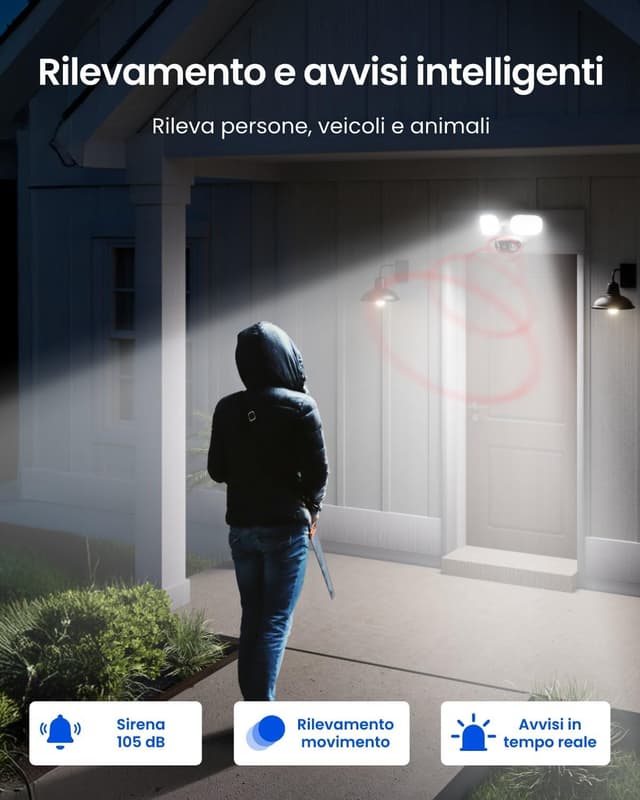 Detalle 2 de Reolink Elite Pro Floodlight Telecamera 16MP esterno 180°