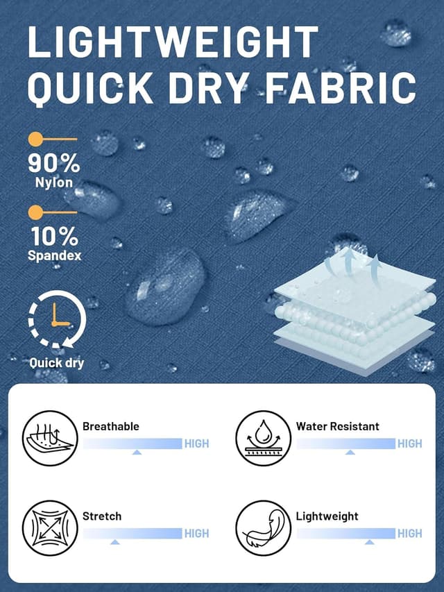 Thumbnail 6 de TACVASEN men’s cargo shorts with quick-dry fabric, zip pockets and elasticated waistband (no belt)