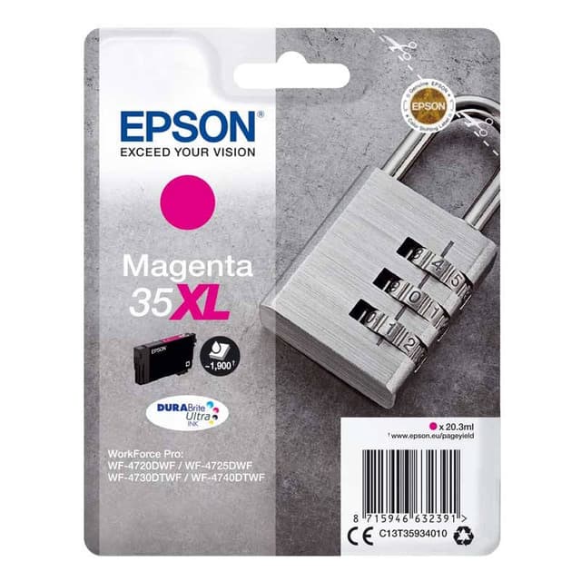 Detalle de Epson 35XL Magenta tinta compatible para Workforce Pro