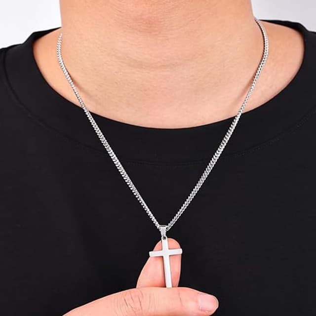 Detalle de Kreuzkette aus Edelstahl 15 x 28 mm