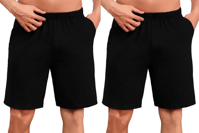 Detalle de Uniexcosm Herren Schlafanzughose kurz (Schlafshorts) aus Baumwoll-Mix mit Elasthan