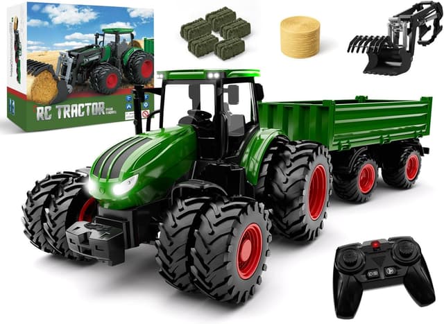 Imagen de Remote Control Tractor Toy with Trailer 🚜 en OfertitasTOP