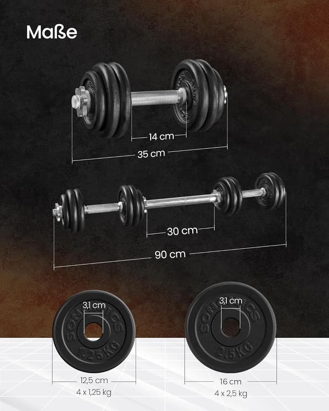 Thumbnail 2 de SONGMICS 2-in-1 Hantelset 30 kg