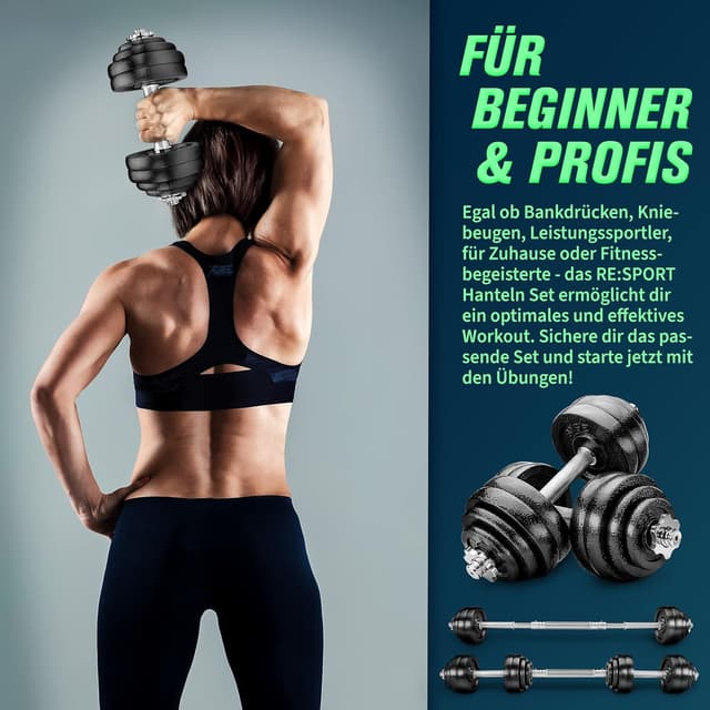 Thumbnail 6 de RE:SPORT 2 in 1 Hanteln Set 15-60kg 🏋
