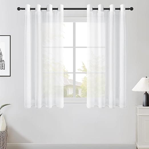 Imagen de Topfinel Cortinas Visillos Blancas 2 Piezas ✨ Ventana y Cocina en OfertitasTOP